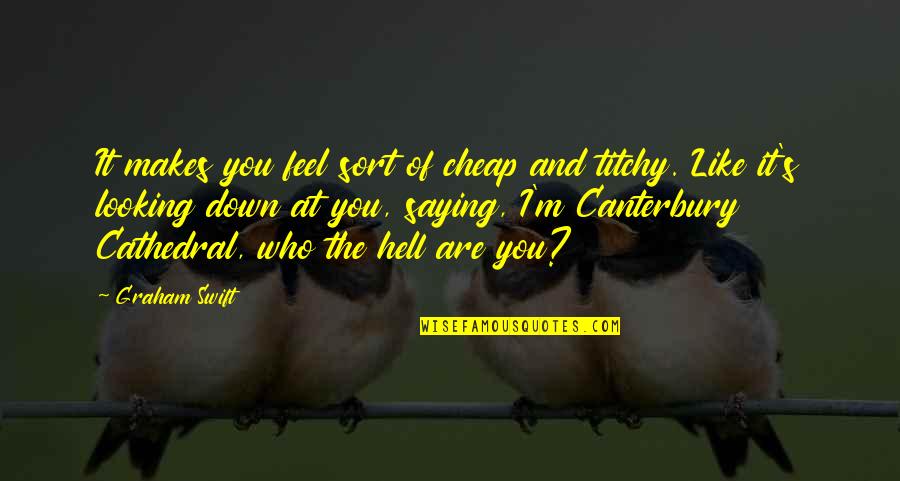 Looking Down Quotes By Graham Swift: It makes you feel sort of cheap and Looking Down Quotes By Graham Swift: It makes you feel sort of cheap and