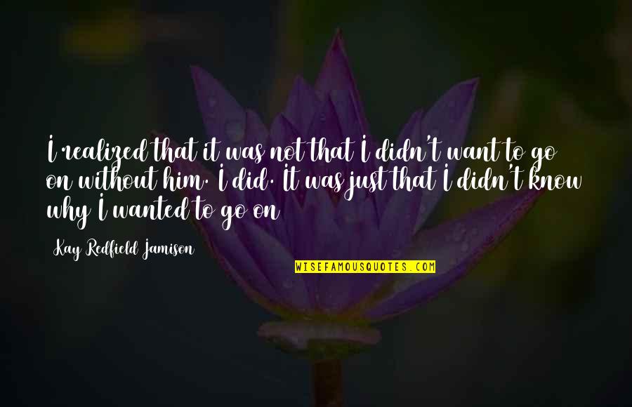 Looking Down Quotes Quotes By Kay Redfield Jamison: I realized that it was not that I
