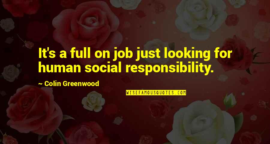 Looking For A Job Quotes By Colin Greenwood: It's a full on job just looking for