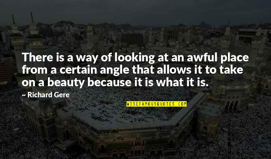 Looking For Beauty Quotes By Richard Gere: There is a way of looking at an