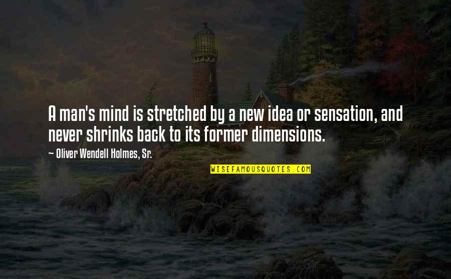 Looking Forward To A Better Future Quotes By Oliver Wendell Holmes, Sr.: A man's mind is stretched by a new