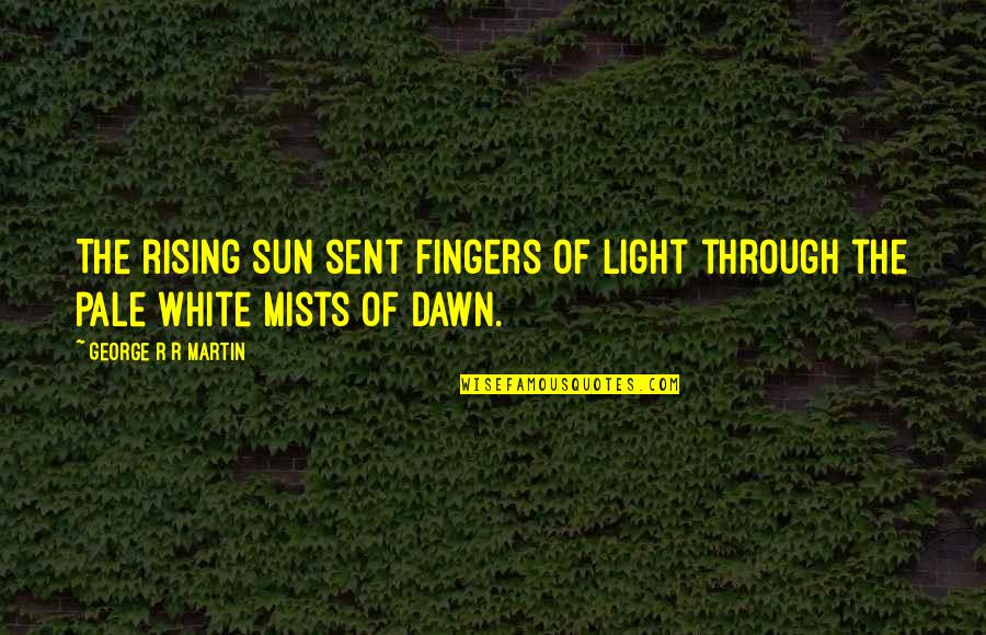 Looking From Afar Quotes By George R R Martin: The rising sun sent fingers of light through