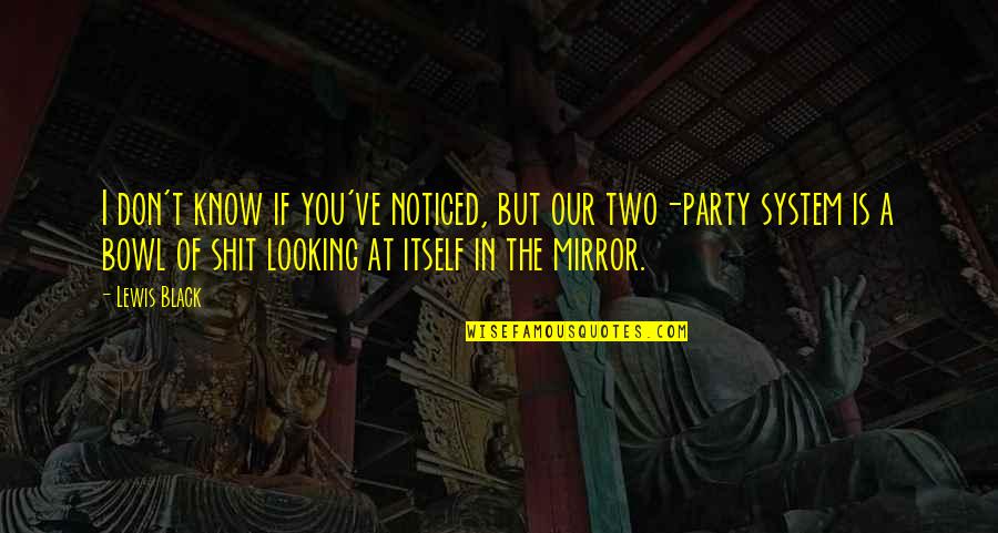 Looking In A Mirror Quotes By Lewis Black: I don't know if you've noticed, but our