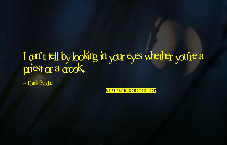 Looking Into Each Other's Eyes Quotes By Frank Perdue: I can't tell by looking in your eyes