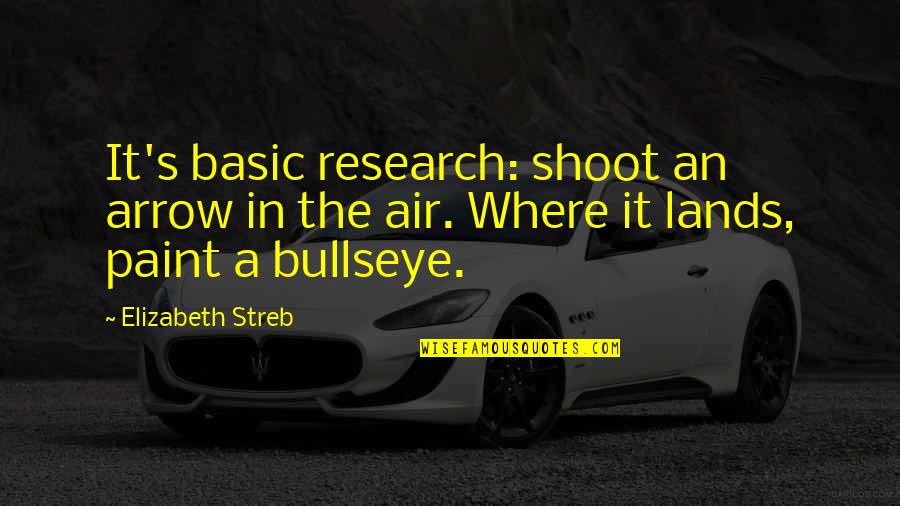 Looking Into Ur Eyes Quotes By Elizabeth Streb: It's basic research: shoot an arrow in the