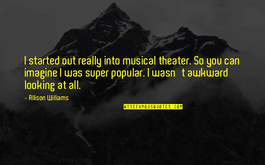 Looking Into You Quotes By Allison Williams: I started out really into musical theater. So