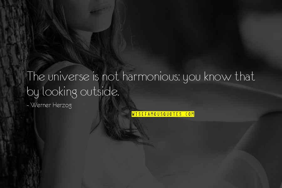 Looking Outside Quotes By Werner Herzog: The universe is not harmonious: you know that