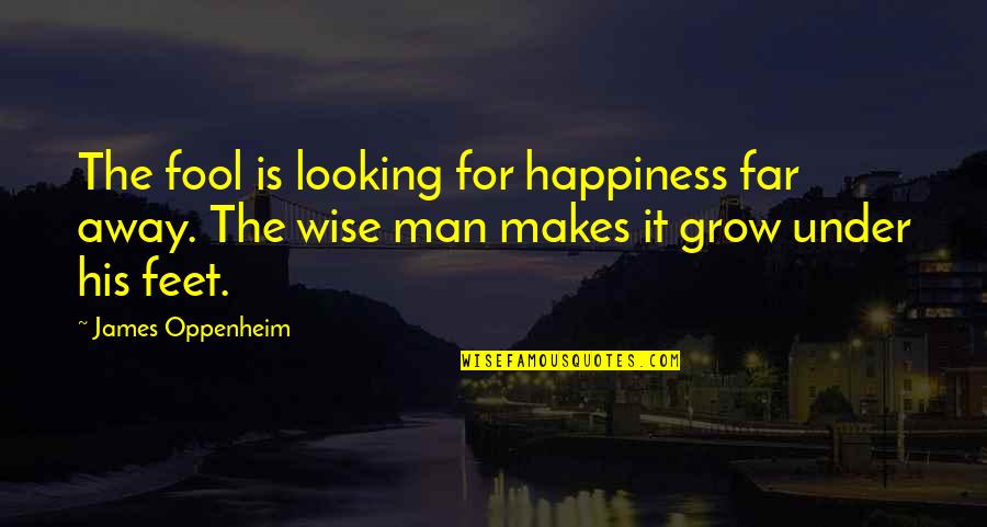 Looking So Far Quotes By James Oppenheim: The fool is looking for happiness far away.