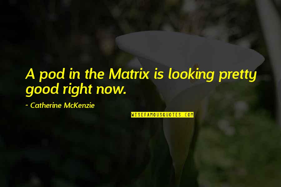 Looking Somewhere Quotes By Catherine McKenzie: A pod in the Matrix is looking pretty Looking Somewhere Quotes By Catherine McKenzie: A pod in the Matrix is looking pretty