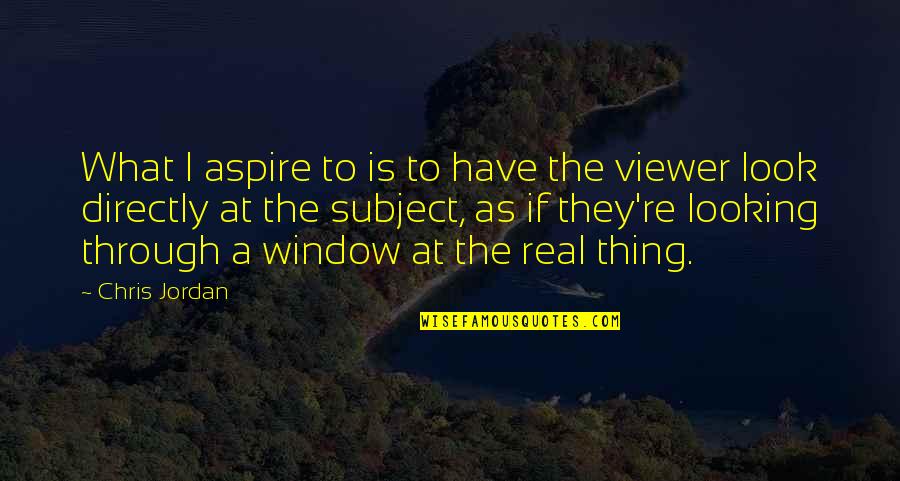 Looking Through A Window Quotes By Chris Jordan: What I aspire to is to have the