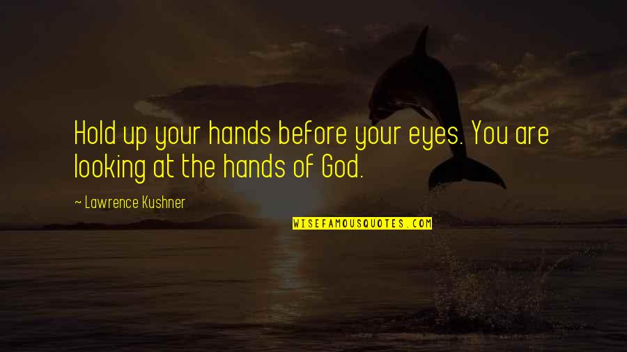Looking Up To God Quotes By Lawrence Kushner: Hold up your hands before your eyes. You