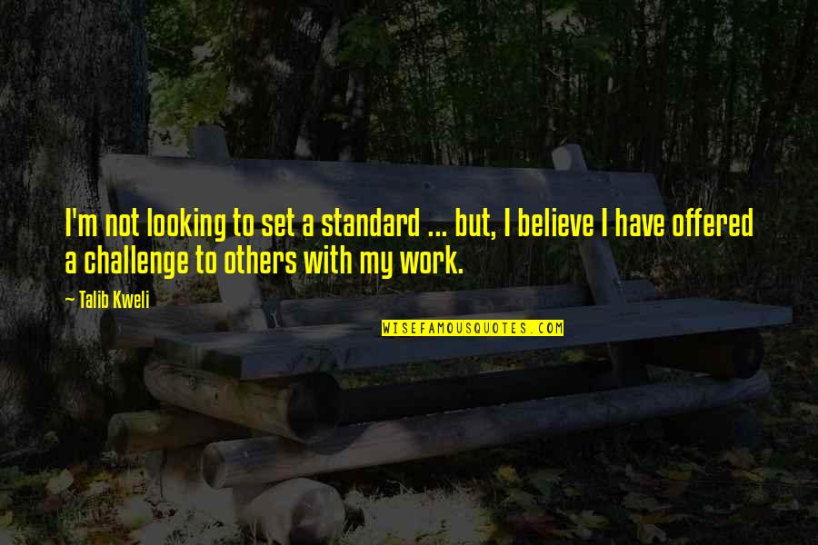 Looking Up To Others Quotes By Talib Kweli: I'm not looking to set a standard ...