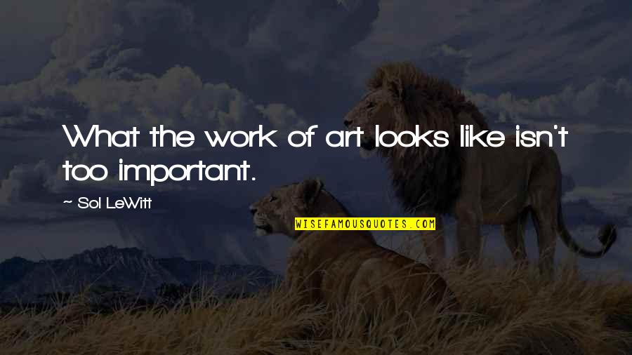 Looks Are Not Important Quotes By Sol LeWitt: What the work of art looks like isn't