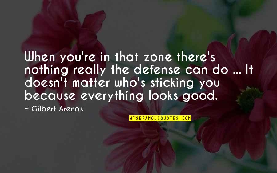 Looks Do Matter Quotes By Gilbert Arenas: When you're in that zone there's nothing really
