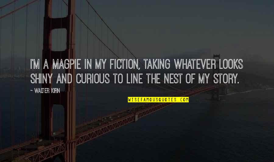 Looks To Quotes By Walter Kirn: I'm a magpie in my fiction, taking whatever Looks To Quotes By Walter Kirn: I'm a magpie in my fiction, taking whatever