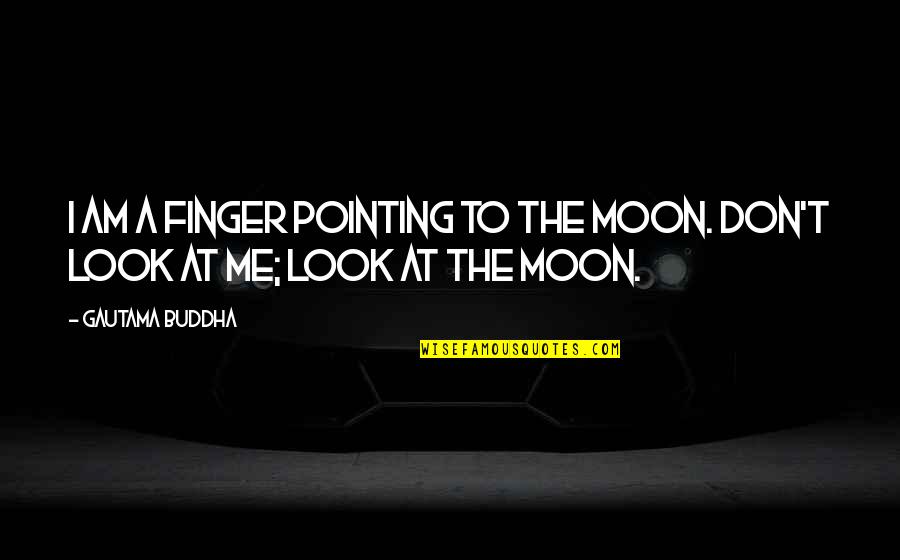 Looks To The Moon Quotes By Gautama Buddha: I am a finger pointing to the moon.