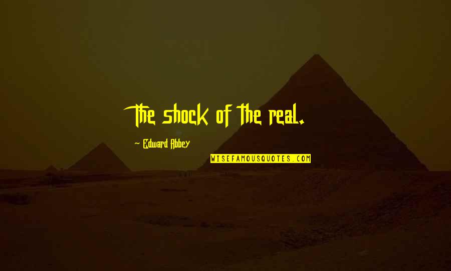 Looney Tunes Characters Quotes By Edward Abbey: The shock of the real.