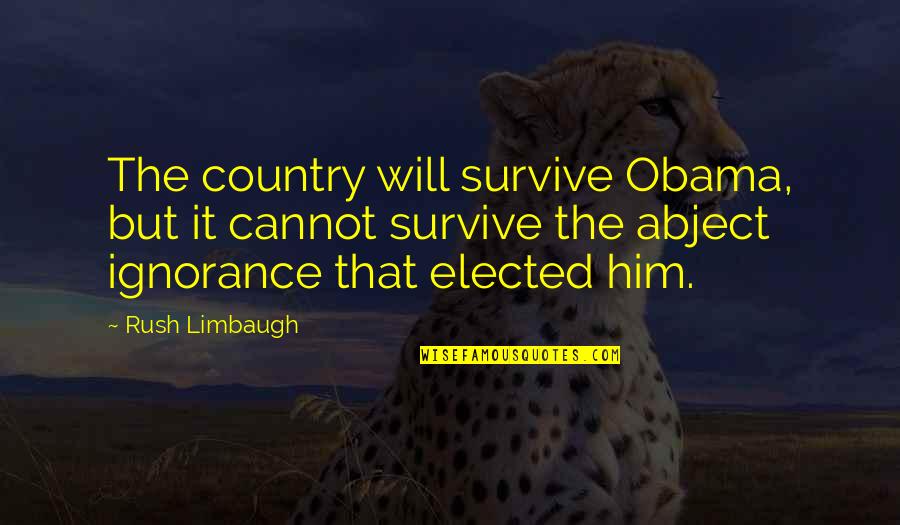 Looong Jay Quotes By Rush Limbaugh: The country will survive Obama, but it cannot