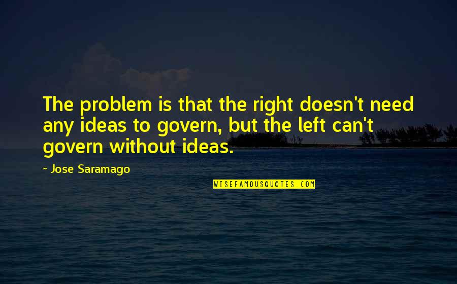 Looooo Quotes By Jose Saramago: The problem is that the right doesn't need