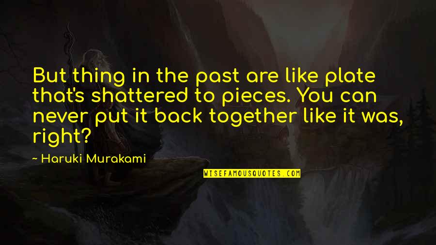 Loosed Upon The World Quotes By Haruki Murakami: But thing in the past are like plate Loosed Upon The World Quotes By Haruki Murakami: But thing in the past are like plate