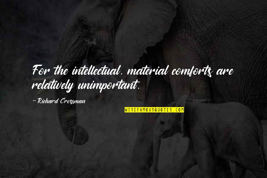 Loosli Architekten Quotes By Richard Crossman: For the intellectual, material comforts are relatively unimportant. Loosli Architekten Quotes By Richard Crossman: For the intellectual, material comforts are relatively unimportant.