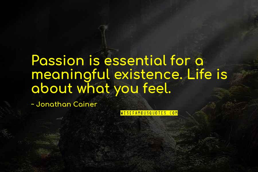Lootus Sinuga Quotes By Jonathan Cainer: Passion is essential for a meaningful existence. Life