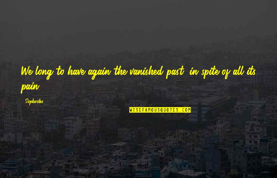 Lope De Vega Quotes By Sophocles: We long to have again the vanished past,