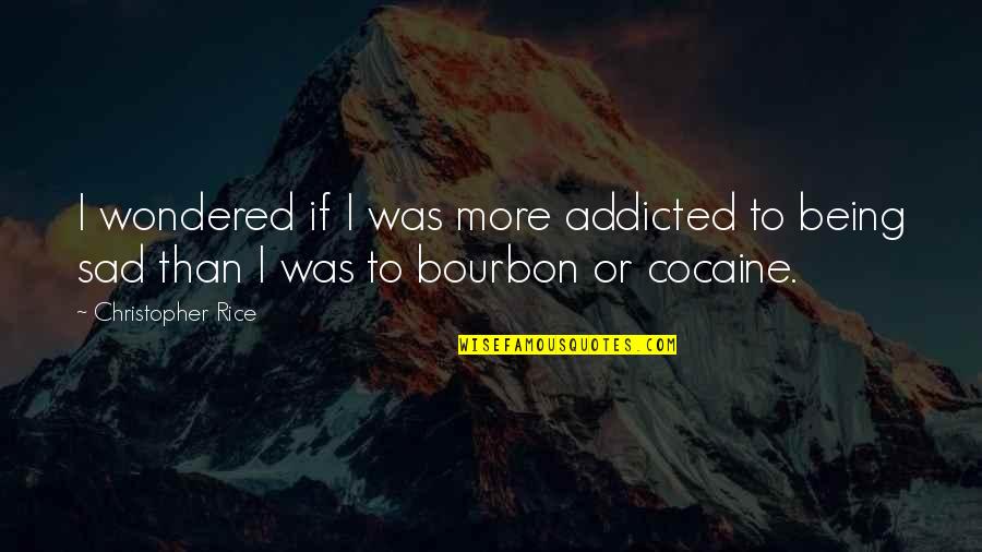 Lopsided Smile Quotes By Christopher Rice: I wondered if I was more addicted to