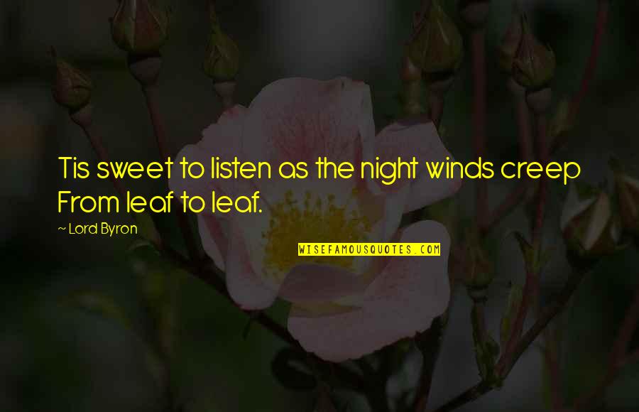 Lord Byron Quotes By Lord Byron: Tis sweet to listen as the night winds