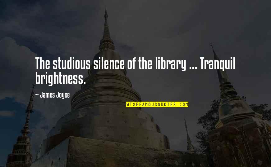 Lord Dalhousie Quotes By James Joyce: The studious silence of the library ... Tranquil
