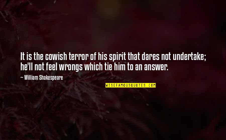 Lord Denning Inspirational Quotes By William Shakespeare: It is the cowish terror of his spirit