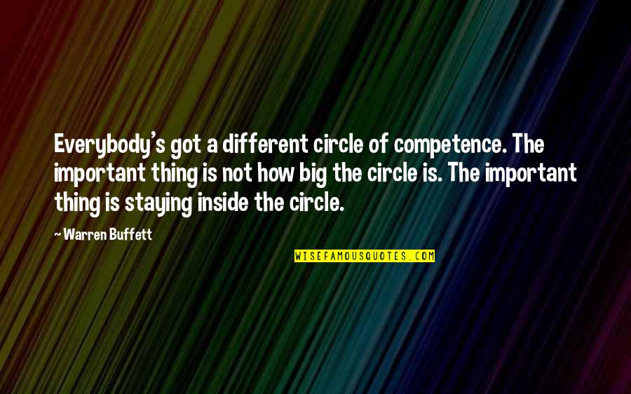 Lord Give Me A Sign Quotes By Warren Buffett: Everybody's got a different circle of competence. The
