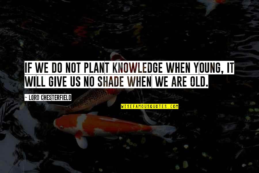 Lord Give Quotes By Lord Chesterfield: If we do not plant knowledge when young,