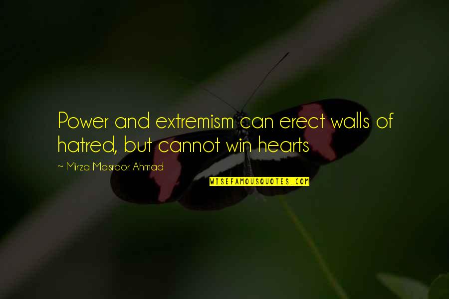Lord Grant Me Strength Quotes By Mirza Masroor Ahmad: Power and extremism can erect walls of hatred,