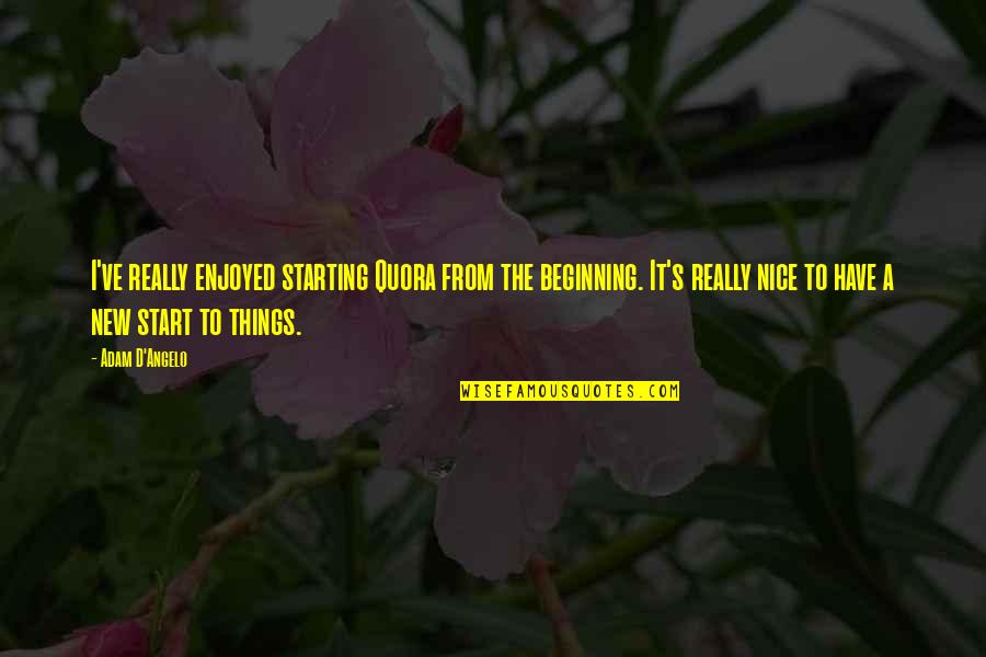 Lord Just Listen To My Heart Quotes By Adam D'Angelo: I've really enjoyed starting Quora from the beginning. Lord Just Listen To My Heart Quotes By Adam D'Angelo: I've really enjoyed starting Quora from the beginning.