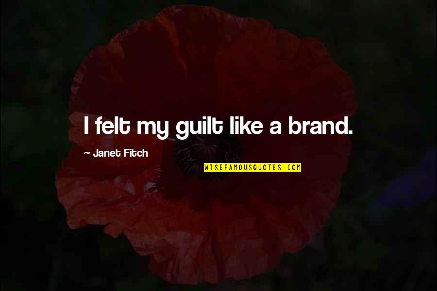 Lord Sidious Quotes By Janet Fitch: I felt my guilt like a brand.