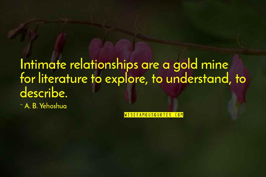 Lord Venkateshwara Quotes By A. B. Yehoshua: Intimate relationships are a gold mine for literature