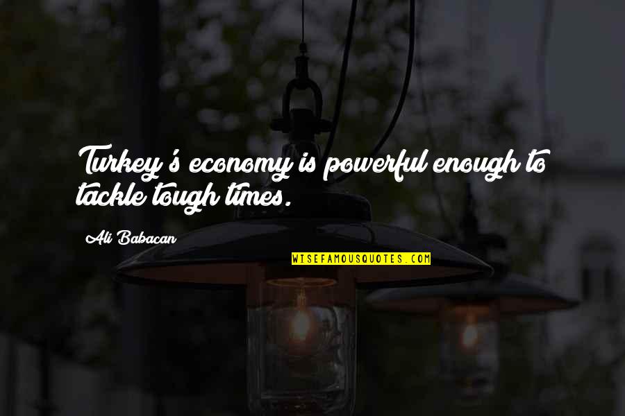 Lords Of Deliverance 1 Quotes By Ali Babacan: Turkey's economy is powerful enough to tackle tough