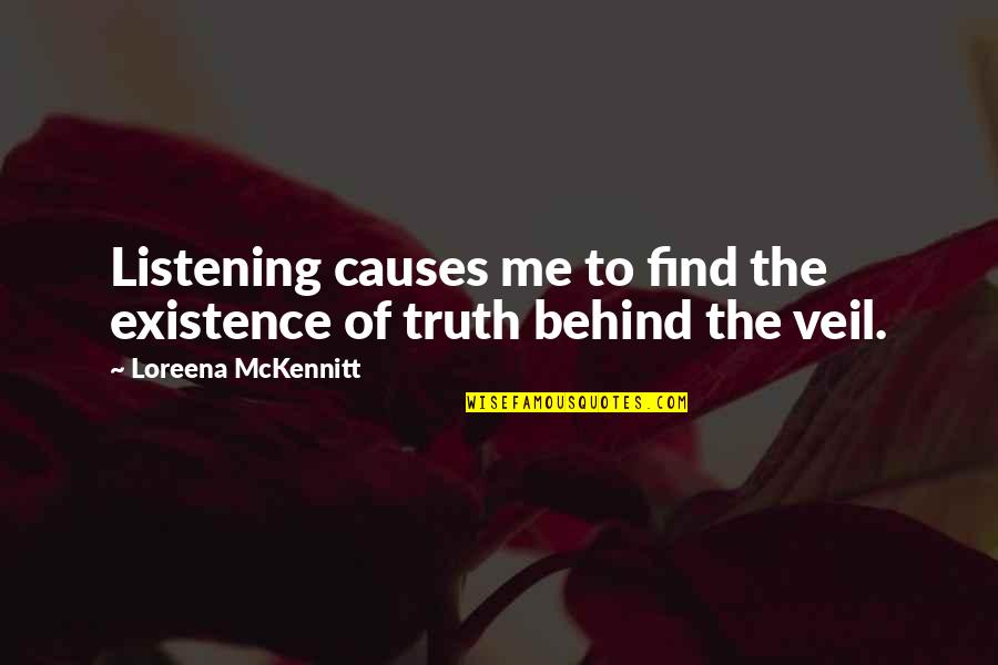 Loreena Mckennitt Quotes By Loreena McKennitt: Listening causes me to find the existence of