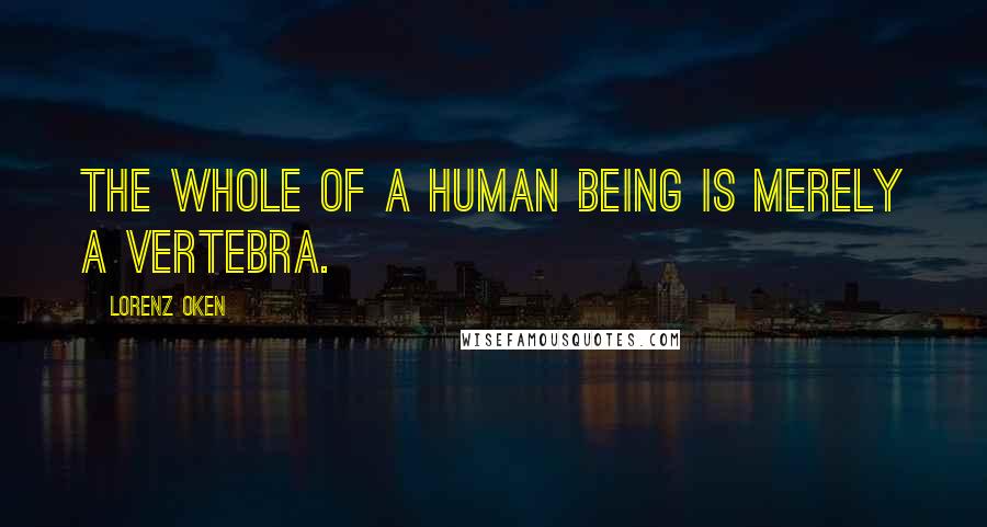 Lorenz Oken quotes: The whole of a human being is merely a vertebra.