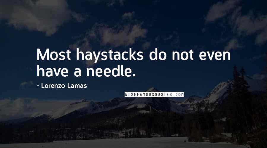 Lorenzo Lamas quotes: Most haystacks do not even have a needle.