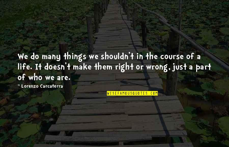 Lorenzo Quotes By Lorenzo Carcaterra: We do many things we shouldn't in the Lorenzo Quotes By Lorenzo Carcaterra: We do many things we shouldn't in the