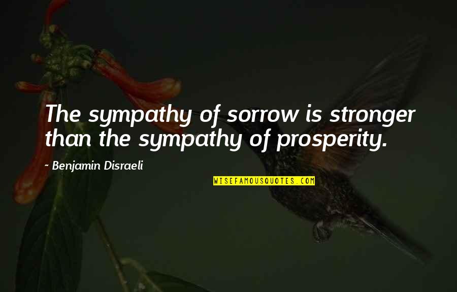 Lorenzo Ruiz Quotes By Benjamin Disraeli: The sympathy of sorrow is stronger than the