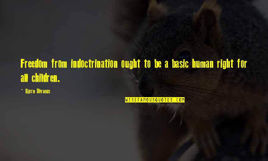 Lorgueil Quotes By Bjorn Ulvaeus: Freedom from indoctrination ought to be a basic