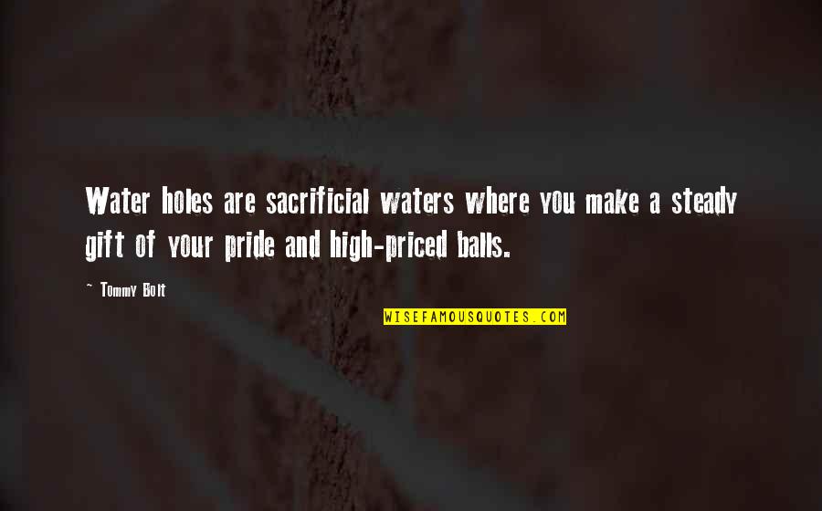 Loritos Quotes By Tommy Bolt: Water holes are sacrificial waters where you make Loritos Quotes By Tommy Bolt: Water holes are sacrificial waters where you make
