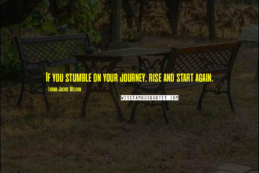 Lorna Jackie Wilson quotes: If you stumble on your journey, rise and start again.