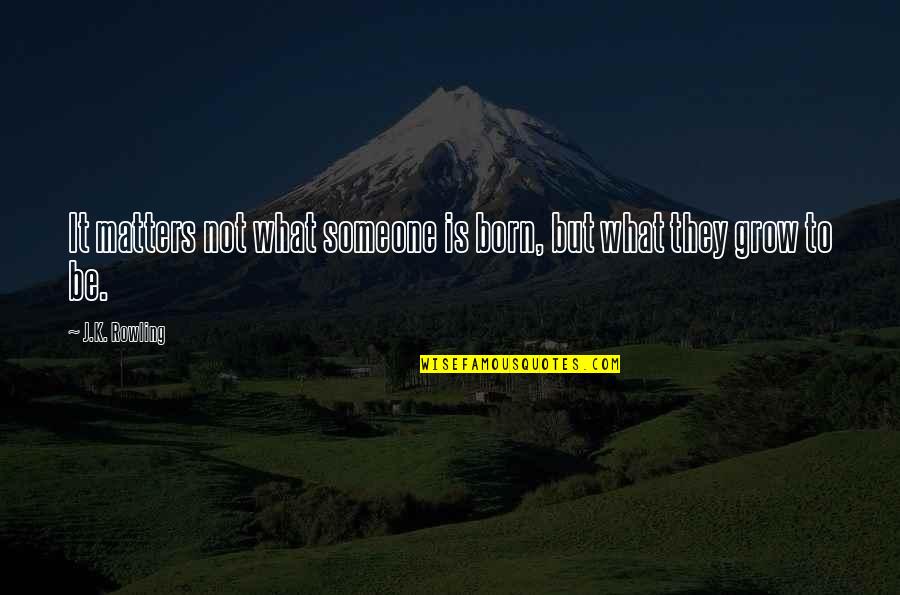 Lornah Stretch Quotes By J.K. Rowling: It matters not what someone is born, but