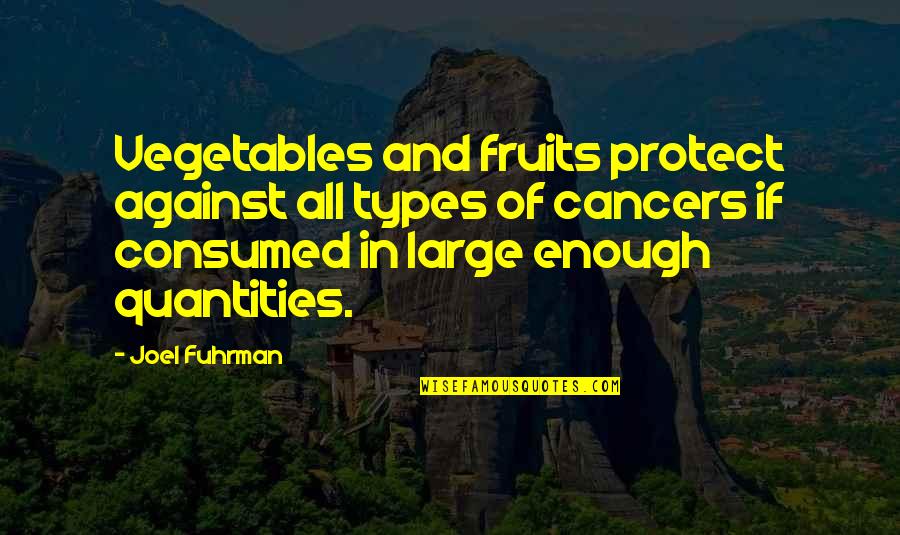 Lorry Quotes By Joel Fuhrman: Vegetables and fruits protect against all types of