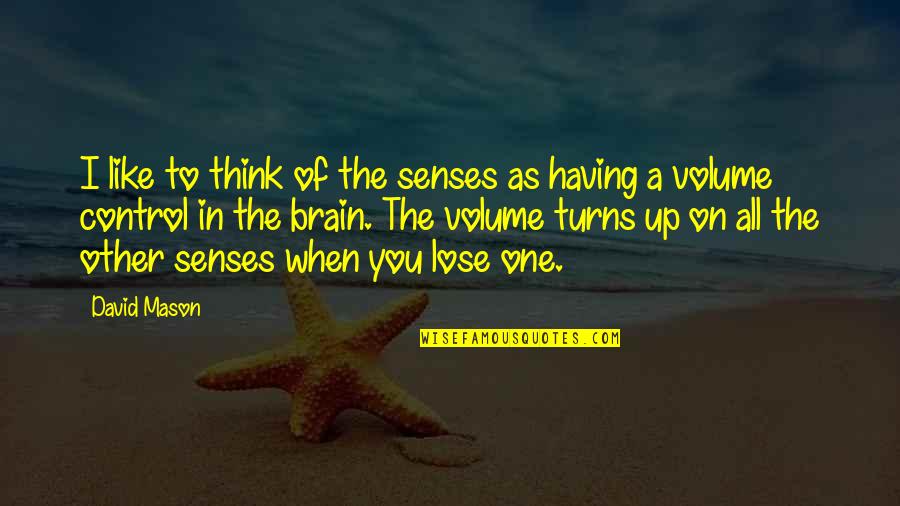 Lose My Senses Quotes By David Mason: I like to think of the senses as