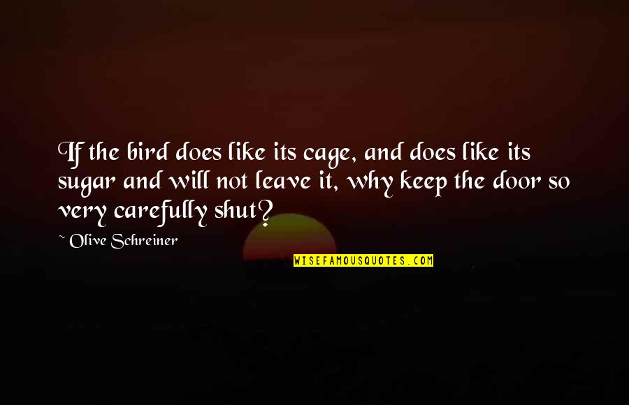 Losing A Friend To Her Boyfriend Quotes By Olive Schreiner: If the bird does like its cage, and